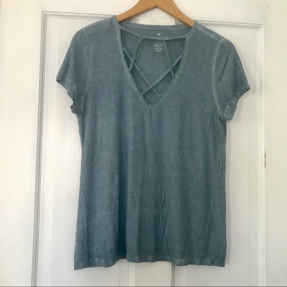 American Eagle Outfitters Soft & Sexy Ribbed Tee | Medium